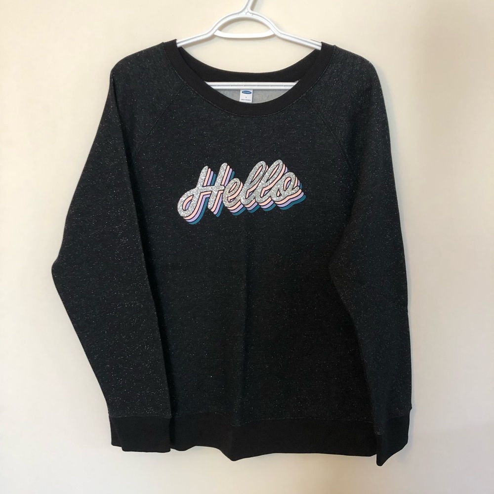 Old Navy "Hello" Graphic Crew Neck Sweatshirt